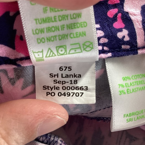 LILLY PULITZER Kelly Skinny Ankle Pant Bright Navy Swing of Things Sz 4 - Picture 7 of 9